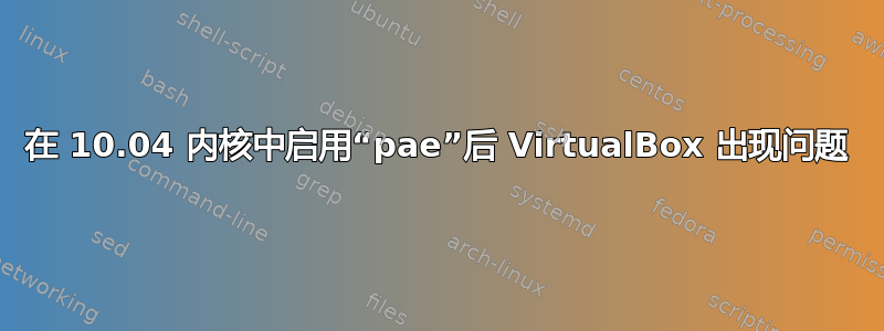 在 10.04 内核中启用“pae”后 VirtualBox 出现问题