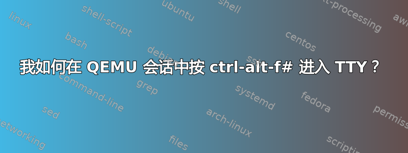 我如何在 QEMU 会话中按 ctrl-alt-f# 进入 TTY？