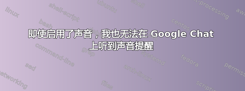 即使启用了声音，我也无法在 Google Chat 上听到声音提醒