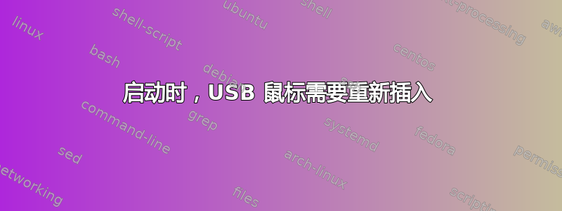 启动时，USB 鼠标需要重新插入