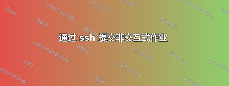 通过 ssh 提交非交互式作业