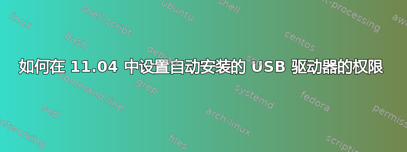 如何在 11.04 中设置自动安装的 USB 驱动器的权限