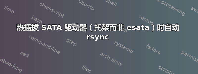 热插拔 SATA 驱动器（托架而非 esata）时自动 rsync