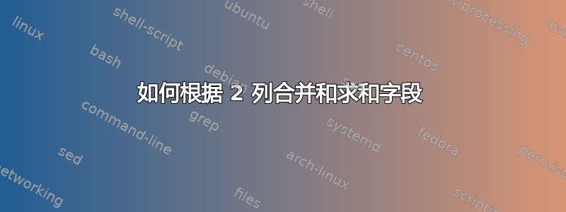 如何根据 2 列合并和求和字段