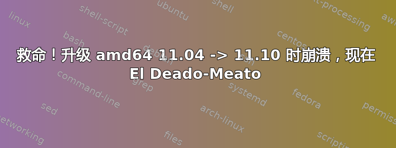 救命！升级 amd64 11.04 -> 11.10 时崩溃，现在 El Deado-Meato