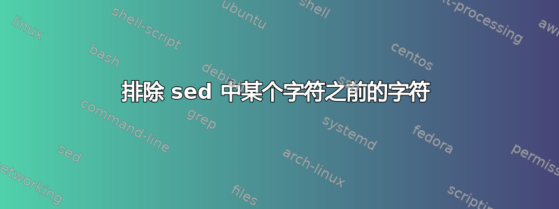 排除 sed 中某个字符之前的字符