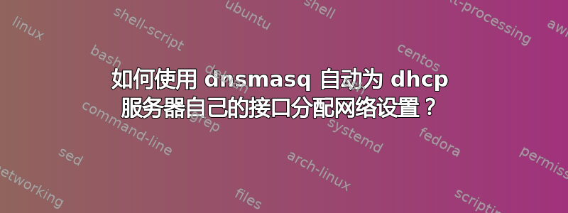 如何使用 dnsmasq 自动为 dhcp 服务器自己的接口分配网络设置？