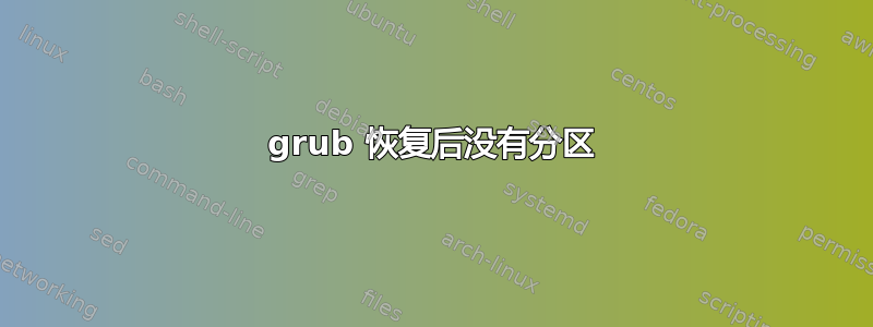 grub 恢复后没有分区