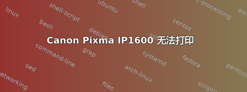 Canon Pixma IP1600 无法打印 