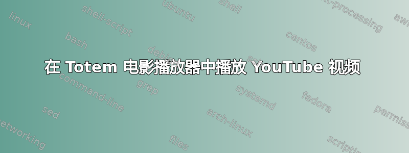 在 Totem 电影播放器​​中播放 YouTube 视频