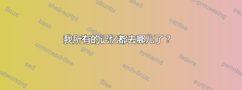 我所有的记忆都去哪儿了？ 