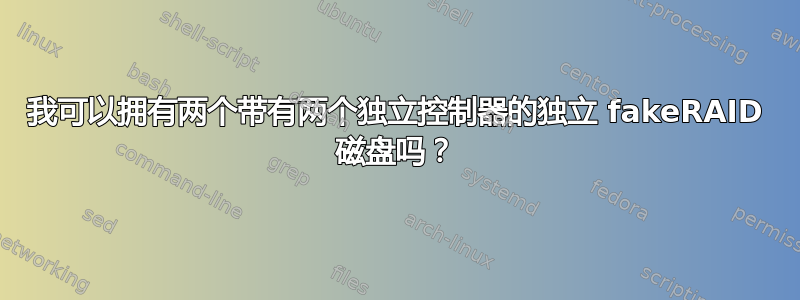 我可以拥有两个带有两个独立控制器的独立 fakeRAID 磁盘吗？