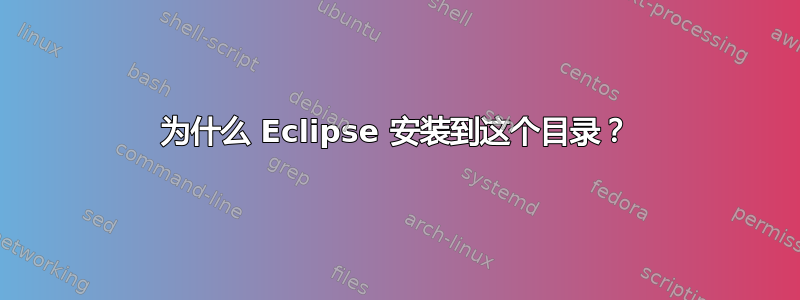 为什么 Eclipse 安装到这个目录？