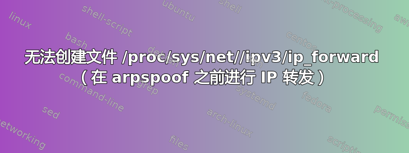 无法创建文件 /proc/sys/net//ipv3/ip_forward （在 arpspoof 之前进行 IP 转发）