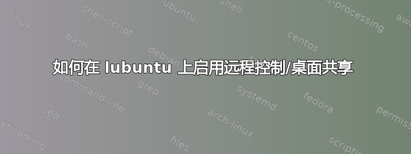 如何在 lubuntu 上启用远程控制/桌面共享