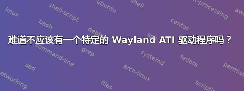 难道不应该有一个特定的 Wayland ATI 驱动程序吗？