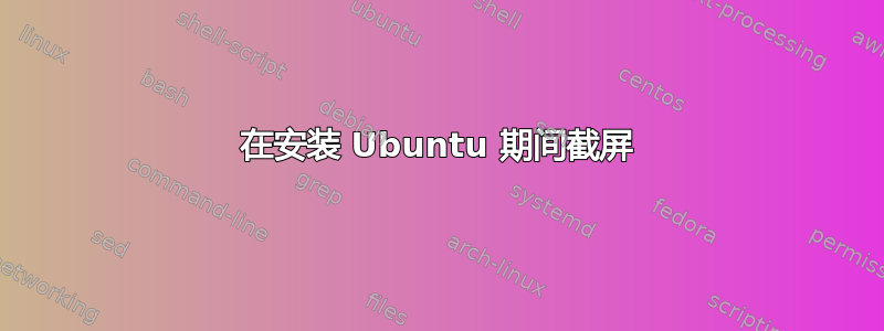 在安装 Ubuntu 期间截屏