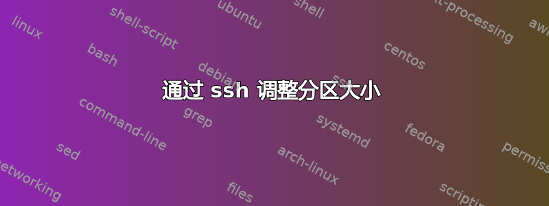 通过 ssh 调整分区大小