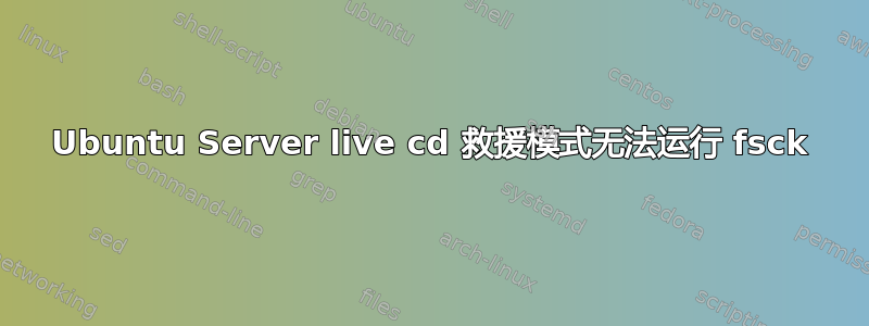 Ubuntu Server live cd 救援模式无法运行 fsck