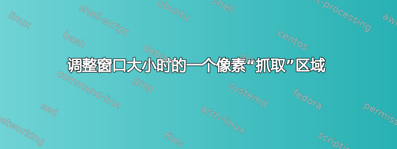 调整窗口大小时的一个像素“抓取”区域