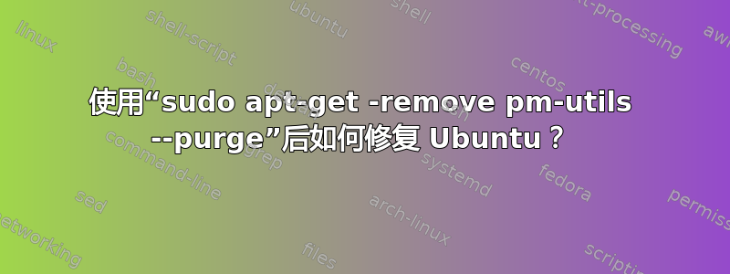 使用“sudo apt-get -remove pm-utils --purge”后如何修复 Ubuntu？