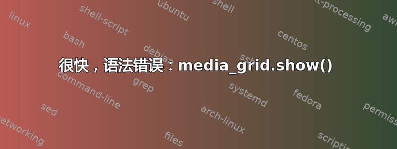 很快，语法错误：media_grid.show()