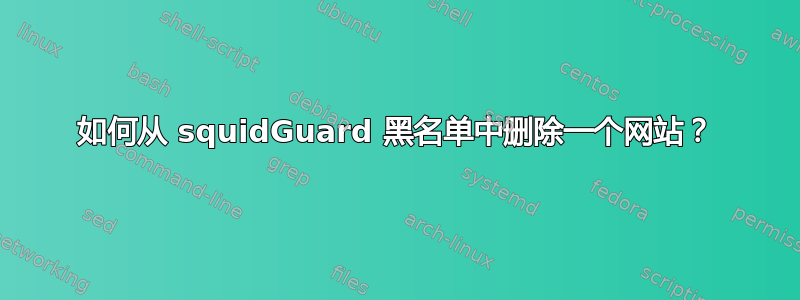 如何从 squidGuard 黑名单中删除一个网站？