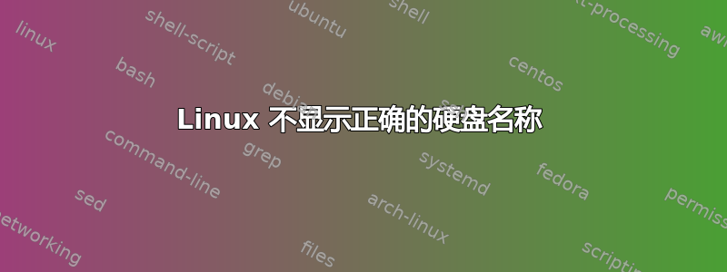 Linux 不显示正确的硬盘名称