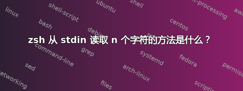 zsh 从 stdin 读取 n 个字符的方法是什么？