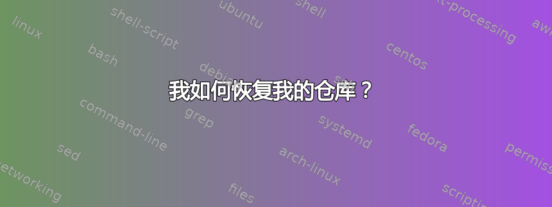 我如何恢复我的仓库？