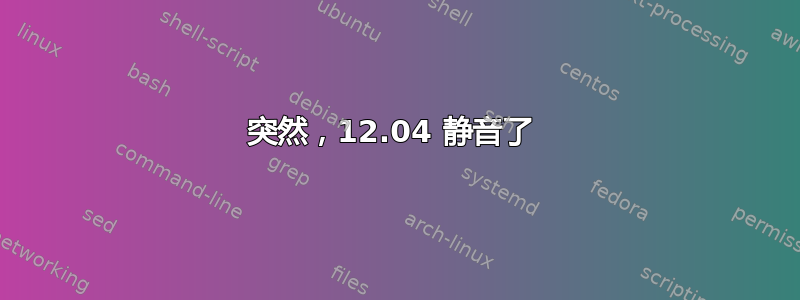 突然，12.04 静音了 