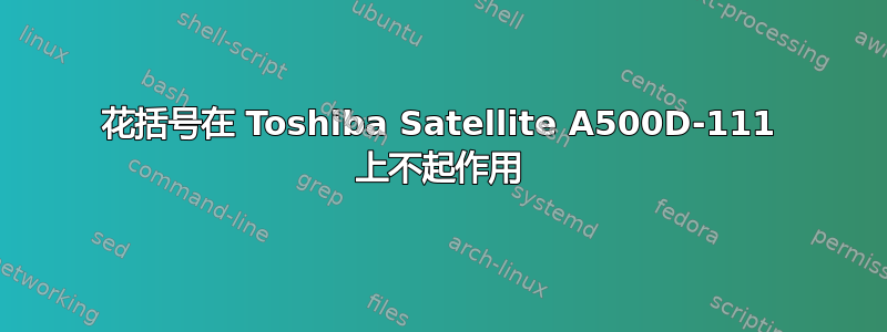 花括号在 Toshiba Satellite A500D-111 上不起作用