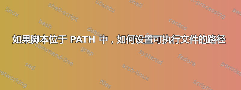 如果脚本位于 PATH 中，如何设置可执行文件的路径