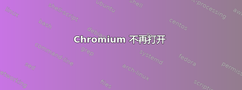 Chromium 不再打开