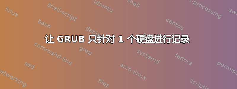 让 GRUB 只针对 1 个硬盘进行记录