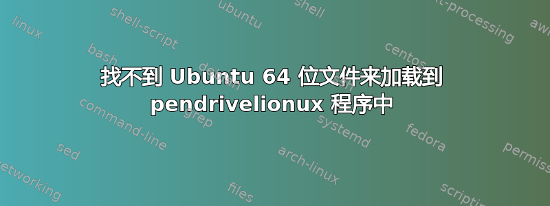 找不到 Ubuntu 64 位文件来加载到 pendrivelionux 程序中