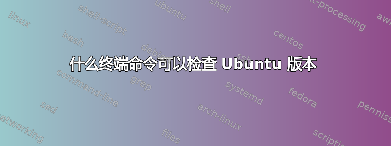 什么终端命令可以检查 Ubuntu 版本