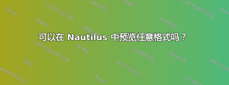 可以在 Nautilus 中预览任意格式吗？