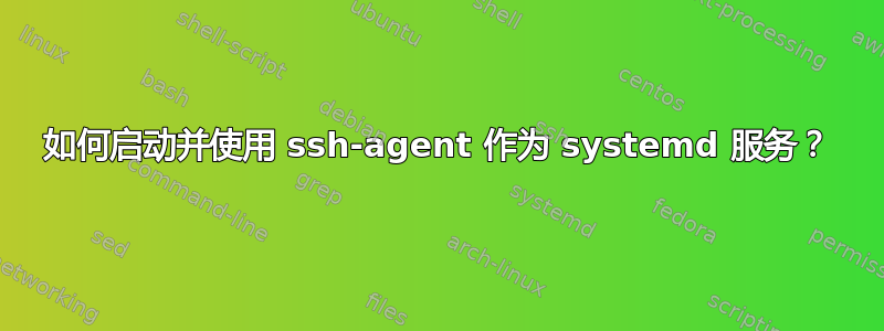 如何启动并使用 ssh-agent 作为 systemd 服务？