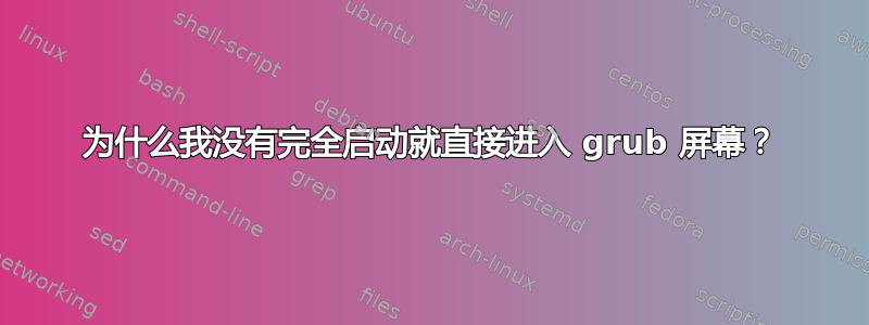 为什么我没有完全启动就直接进入 grub 屏幕？