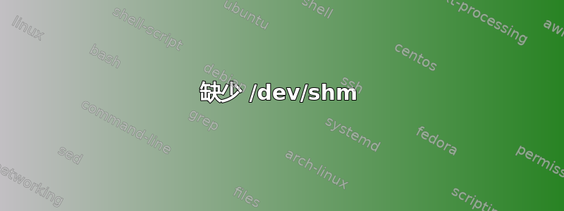 缺少 /dev/shm