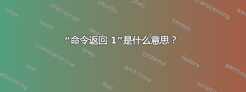 “命令返回 1”是什么意思？