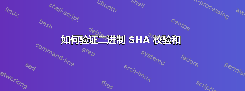 如何验证二进制 SHA 校验和