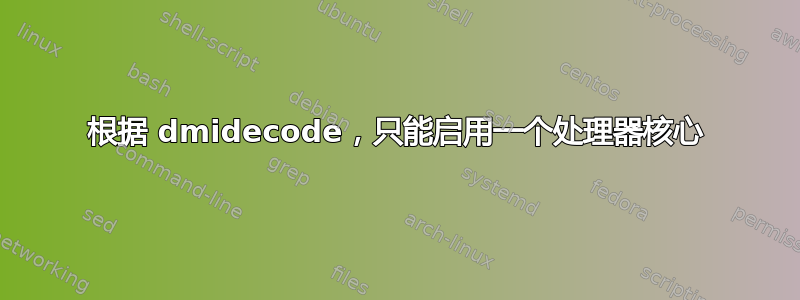 根据 dmidecode，只能启用一个处理器核心