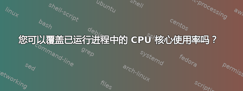 您可以覆盖已运行进程中的 CPU 核心使用率吗？ 