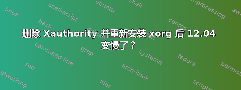 删除 Xauthority 并重新安装 xorg 后 12.04 变慢了？