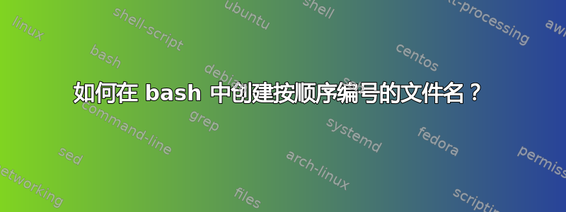 如何在 bash 中创建按顺序编号的文件名？