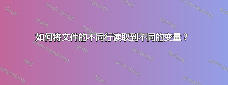 如何将文件的不同行读取到不同的变量？