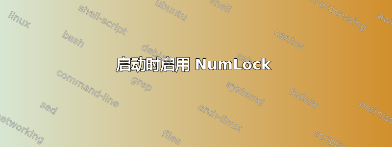 启动时启用 NumLock