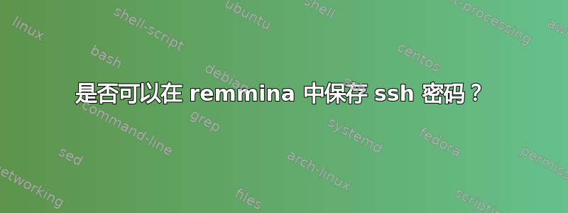 是否可以在 remmina 中保存 ssh 密码？